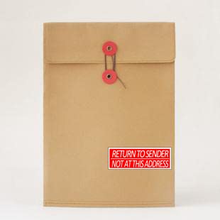Return to Sender Not at This Address Stickers,3X1 Inch Adhesive Label Stickers,500 Pcs