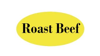 Yellow with Black Roast Beef Sticker, 0.75 x 1.5 Inch Roast Beef Adhesive Labels for Meat Markets, Delis, Restaurants, Supermarkets or Food Labeling (500 Pcs)