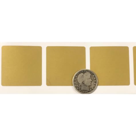 Gold Square Scratch Off Stickers - 1.5 in (3.81 cm) | Roll of 100 Stickers