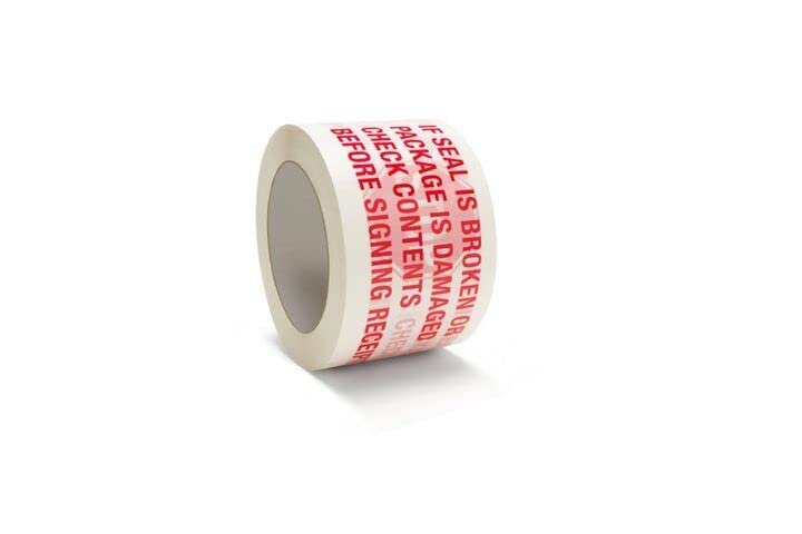 Stop Sign Sealing Tape, Strong Preprinted Tape If Seal is Broken... Stop 3" x110 Yards (330ft), 2.5 Mil Thickness Box Sealing Packaging Tape Security Shipping - 1 Roll 1 Roll - 3" Wide (Stop Sign)