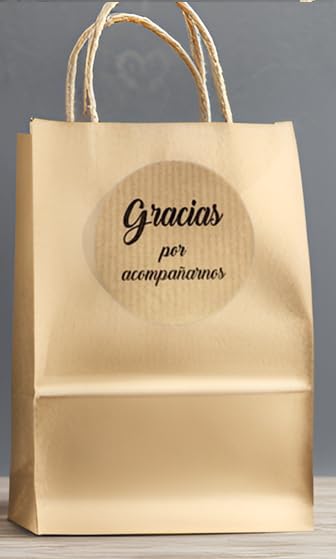 Gracias por acompañarnos Stickers, Kraft Stickers for Wedding Favors