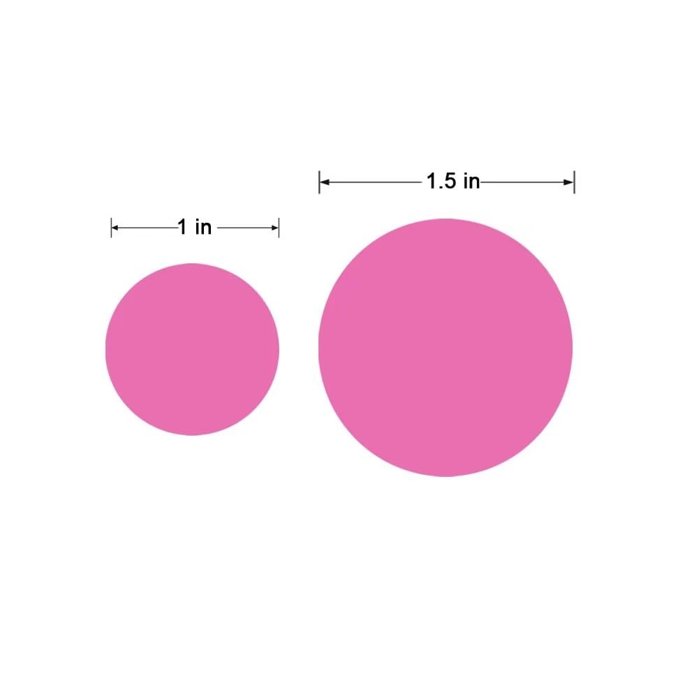 Round Color Coding Label Price Stickers Blank Yard Sale Stickers 1 inch Permanent Adhesive Dots 2 Roll 2000 Pieces (Pink) Pink
