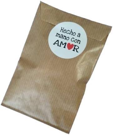 100 Labels ¨Hecho a Mano con Amor¨Spanish Stickers