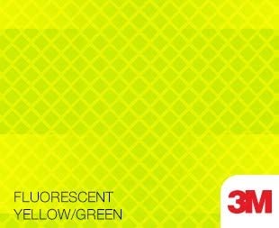 6" Wide x 10' Feet Long of 3M Fluorescent Yellow Green Reflective Hazard Warning Emergency Vehicle Safety Marking Tape 983-23-6