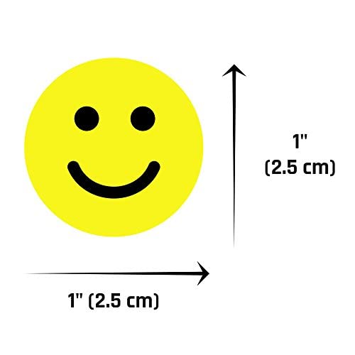 600 Pack, 1" Smiling Happy Smile Face Stickers, Yellow 600 Pieces