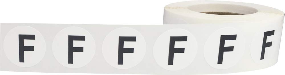 Letter F Inventory Labels .75 Inch Round Circle Dots 500 Adhesive Stickers