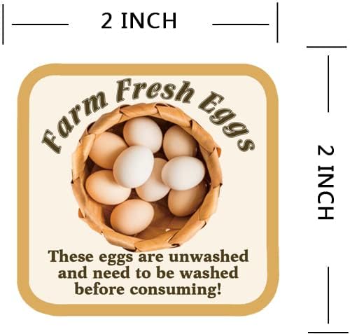 Farm Fresh Eggs Stickers,2 Inch Farm Fresh Eggs Handling Instructions Stickers, Egg Carton Labels,500 Pcs
