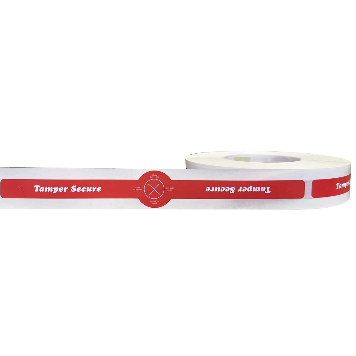 Straw Ready Tamper Evident Proof Seals for Food Safety - to-Go Drink Stickers with Secure, Easy to Peel Stickers, 1.25 x 10 Inch, 500 Total Labels on a Roll