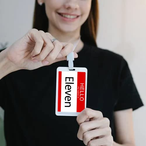 Hello My Name is, Sticker Writing Stickers Peel and Stick Badges Sensitive Name Tag 3.5"x2.35", 200 Pcs, Red 1 Roll, Red