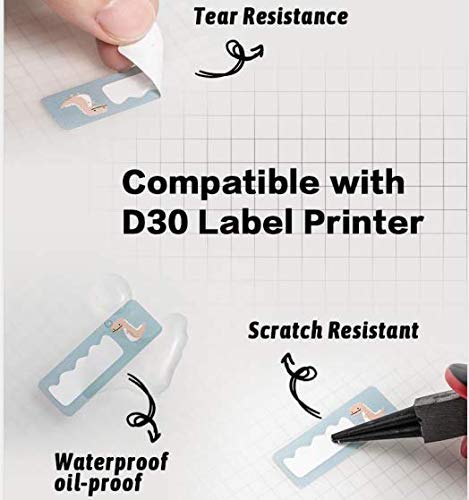 Phomemo D30 Labels,Transparent Circle 1/2" X 1" (14mm X 28mm),Adhesive Label Paper, 220 Labels/Roll,3 Roll, Compatible with Phomemo D30 Portable Bluetooth Label Maker Clear 14mmx28mm