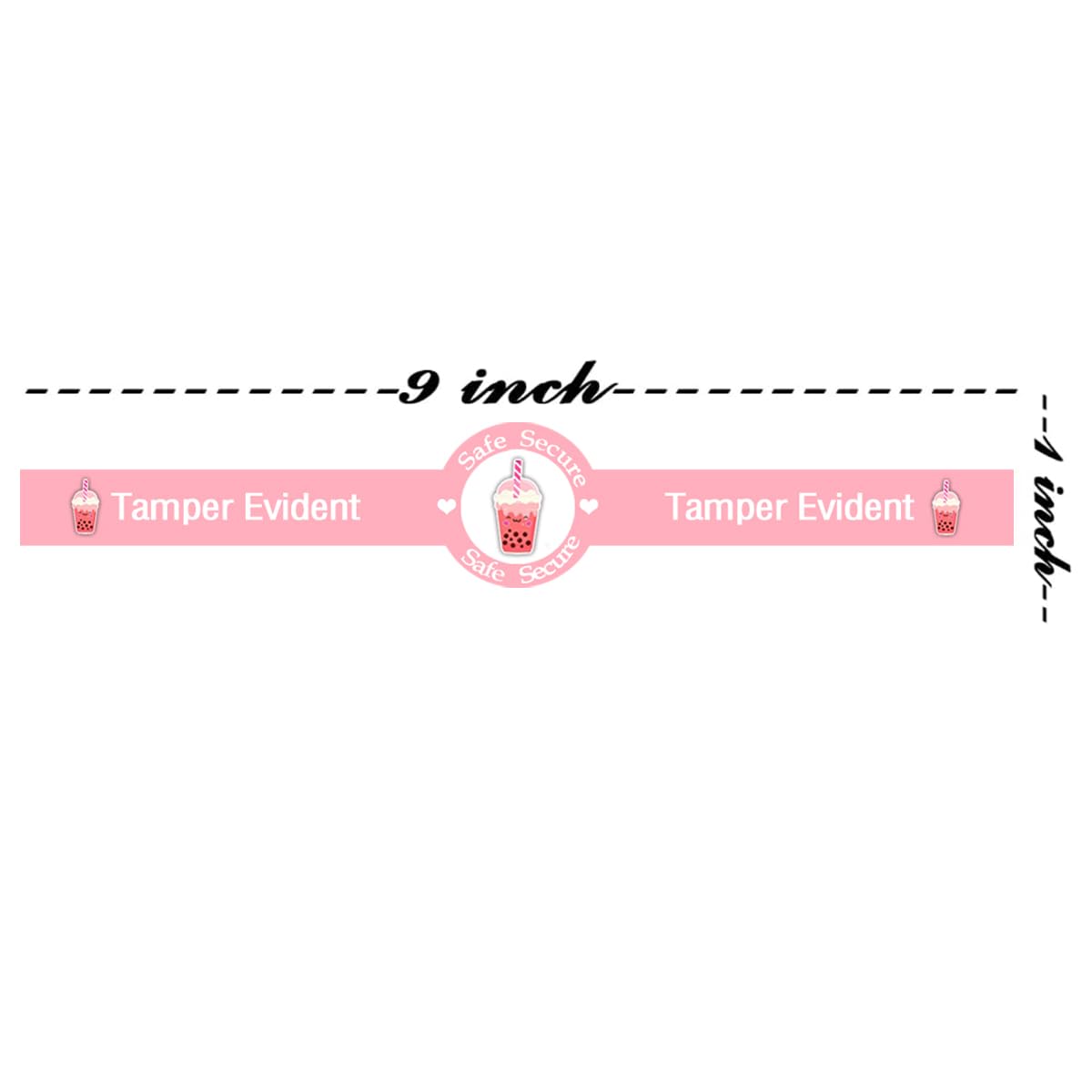 Safe Secure Tamper Evident Seals Stickers for Drink Lids,1" x 9" Tamper Proof Sticker Food Delivery Stickers Sealed for Freshness Labels Drink Food Coffee Milk Tea Ice Cream Seal Sticker,500 Pcs