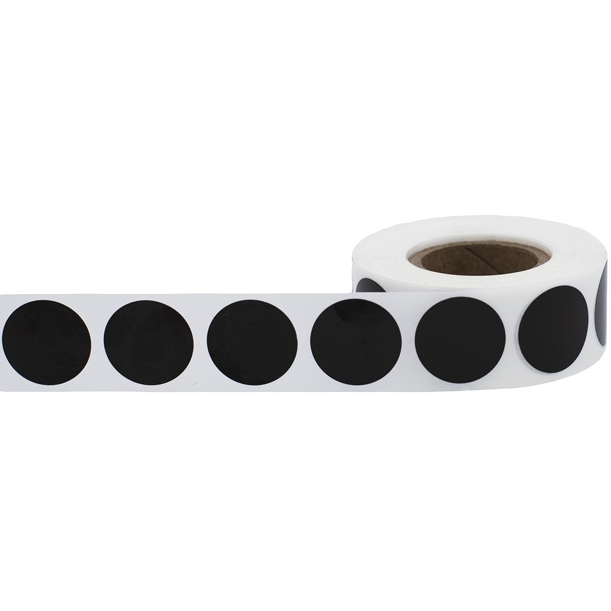 Black Semi-Gloss Round Stickers, 3/4" Inch, 500 Labels per Roll - Perfect for Color Coding, Inventory Management, and Custom Projects in Offices, Schools, and Homes Black