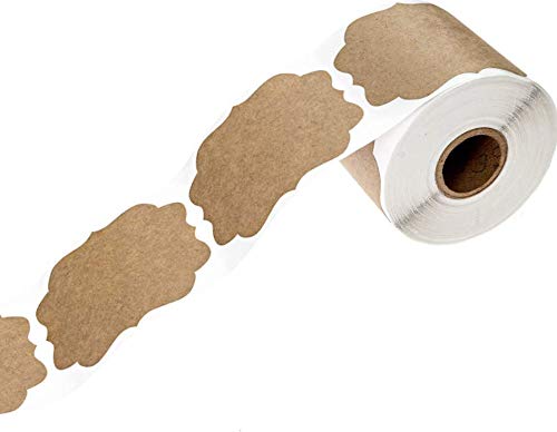 2.5" x 3" Vintage Frame Brown Kraft Present Tag Sticker / 250 Present Labels/Canning Packaging Organization Label/Made in The USA