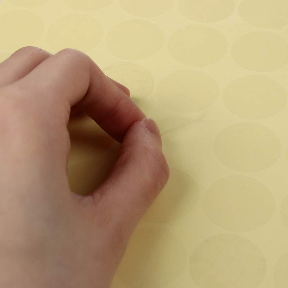 1135 PCS Transparent Clear Circle Labels Retail Package Seals 1/2inch 1inch 1-1/2inch Round Natural Paper Adhesive Wafer Package Seals Color Coding Stickers 0.5" 1" 1.5"