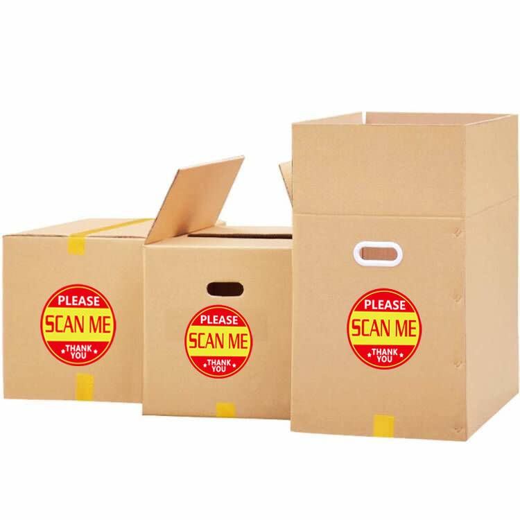 Please Scan Me Thank You Stickers Labels, 2 Inch Round Yellow and Red Warning Shipping Mailing Labels Thank You Stickers(500Pcs)