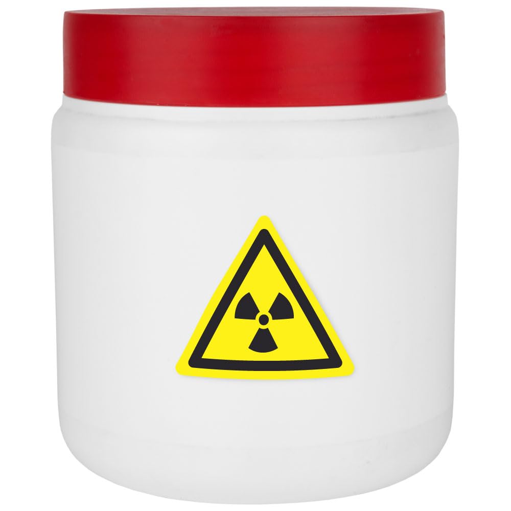 Radioactive Warning Labels and Signs Set, Yellow and Black, Multiple Shapes and Sizes