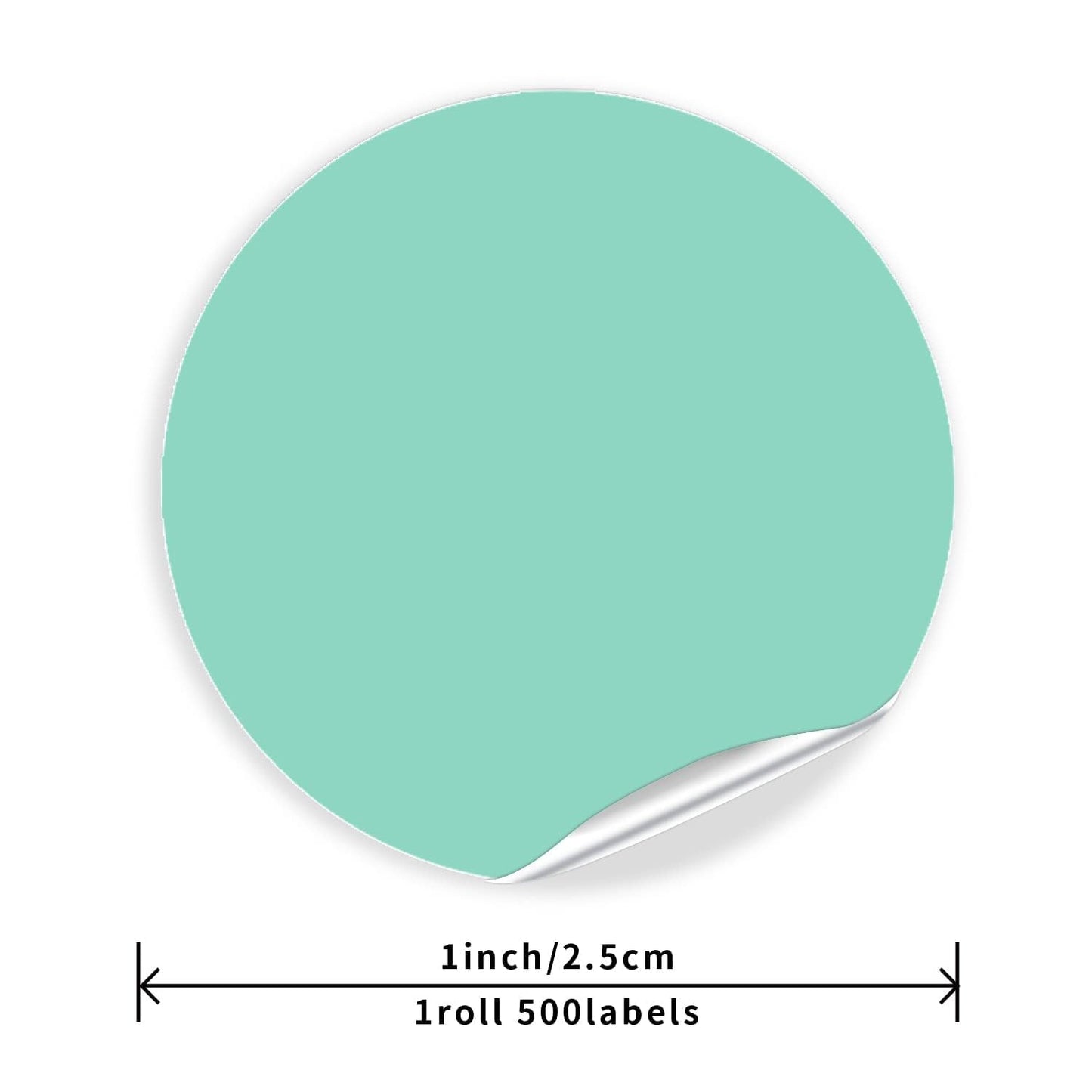 Round Stickers Light Green 1 Inch Circle Labels Color Coding Dot Vinyl Floor Sticker Waterproof Removable Roll of 500