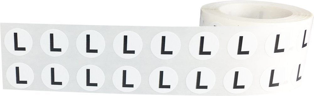Alphabet Letters L Stickers for Arts and Crafts, Semi-Gloss Paper with Strong Adhesive, Ideal for Inventory Organization, and Filing, 1/2 Inch Round, 1000 Labels per Roll