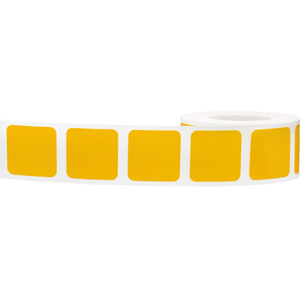 Yellow Color Coding Labels for Organizing Inventory 1 Inch Square 500 Total Adhesive Stickers On A Roll Yellow