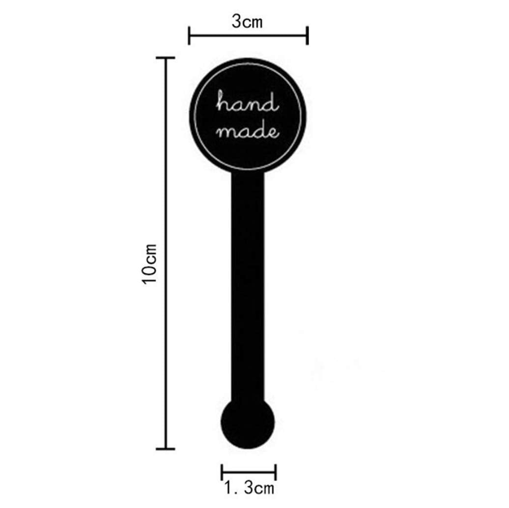 20 Sheets (200PCS) Black Hand Made Seal Self Adhesive Paper Sealing Sticker Tamper Evident Labels Decorative Labels for Hand Made Products