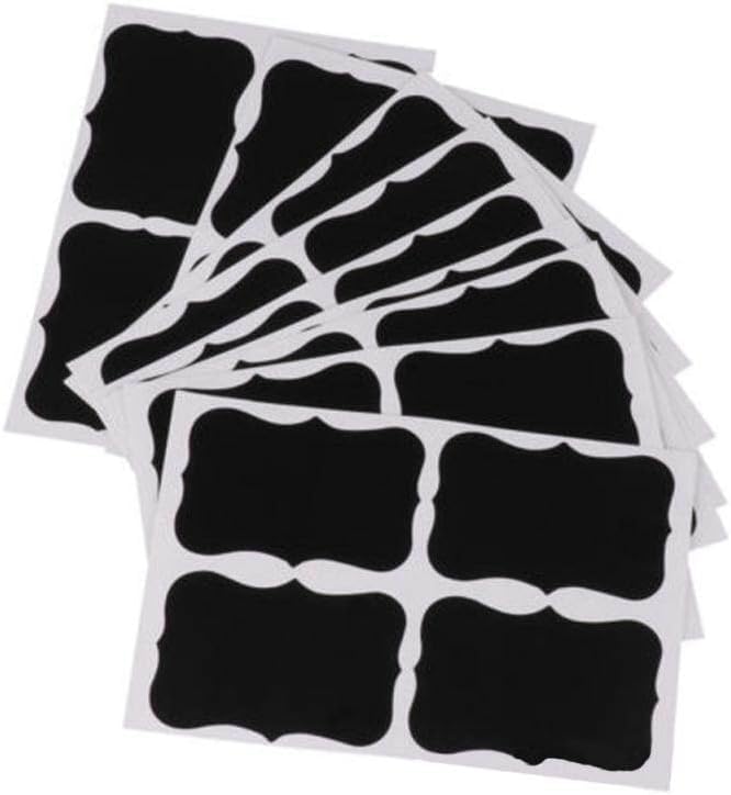 36 Pcs Black Waterproof Chalkboard Labels Stickers Home Kitchen Jars Bottle Tags Blackboard Stickers Office School Supplies Deft Design Labels and Stickers
