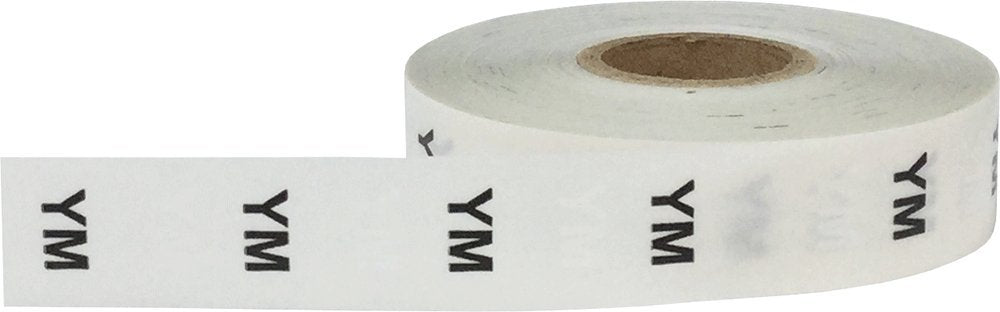 YM Modern Style Clear Clothing Size Strip Stickers 3/4 x 6 Inch 200 Labels on a Roll Ym