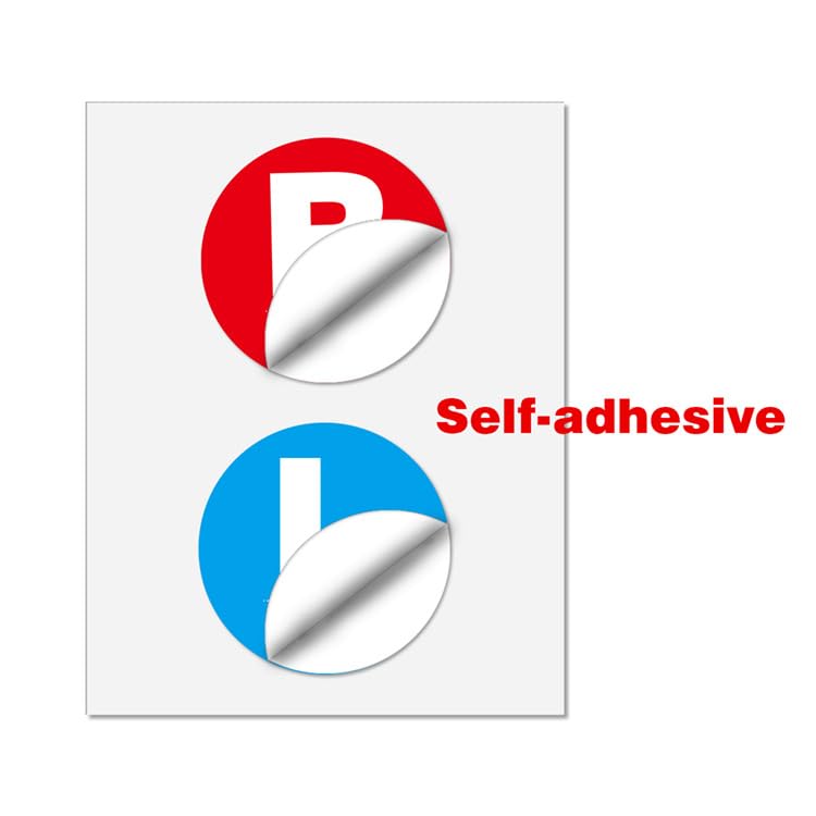 3 Sheets 15mm L & R Stickers for Marking Left and Right Direction Indicator Sticker English and Chinese Stickers Printed with 'L' 'R' '左' '右' Waterproof L R Label Stickers, Blue L and Red R