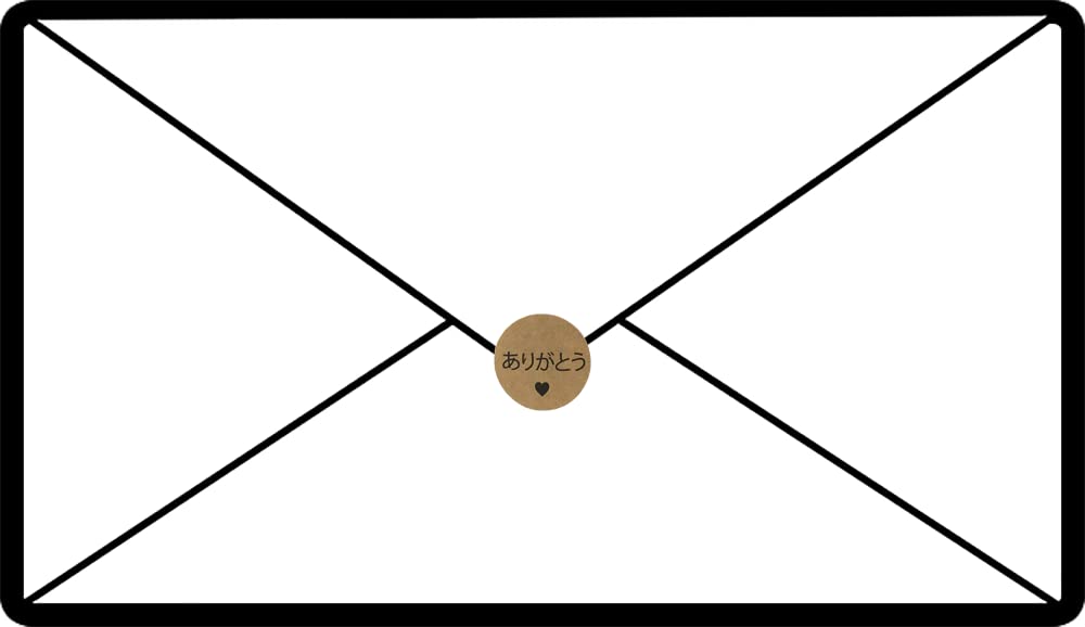 ありがとう Japanese Thank You Natural Kraft Adhesive Stickers 1 Inch Round Labels 500 Labels Per Roll