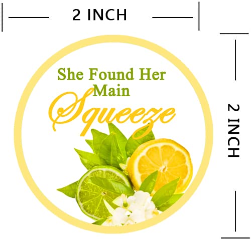 Top label Lemon She Found Her Main Squeeze Stickers,Sweet Summer Lemonade Labels,2 Inch Bridal Shower Party Favor Thank You Labels,120 Pcs