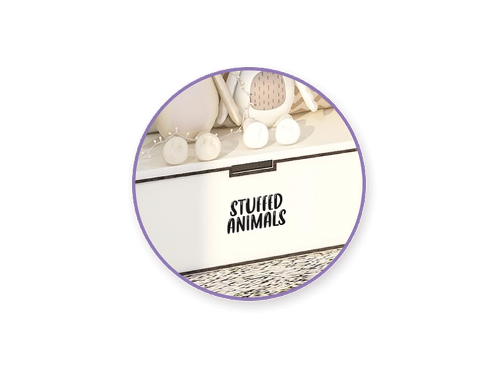 Toy Room Organization Labels Paper Sticker - Adhesive Black and White Photosafe 2 Sheets - 5 x 12 Inches