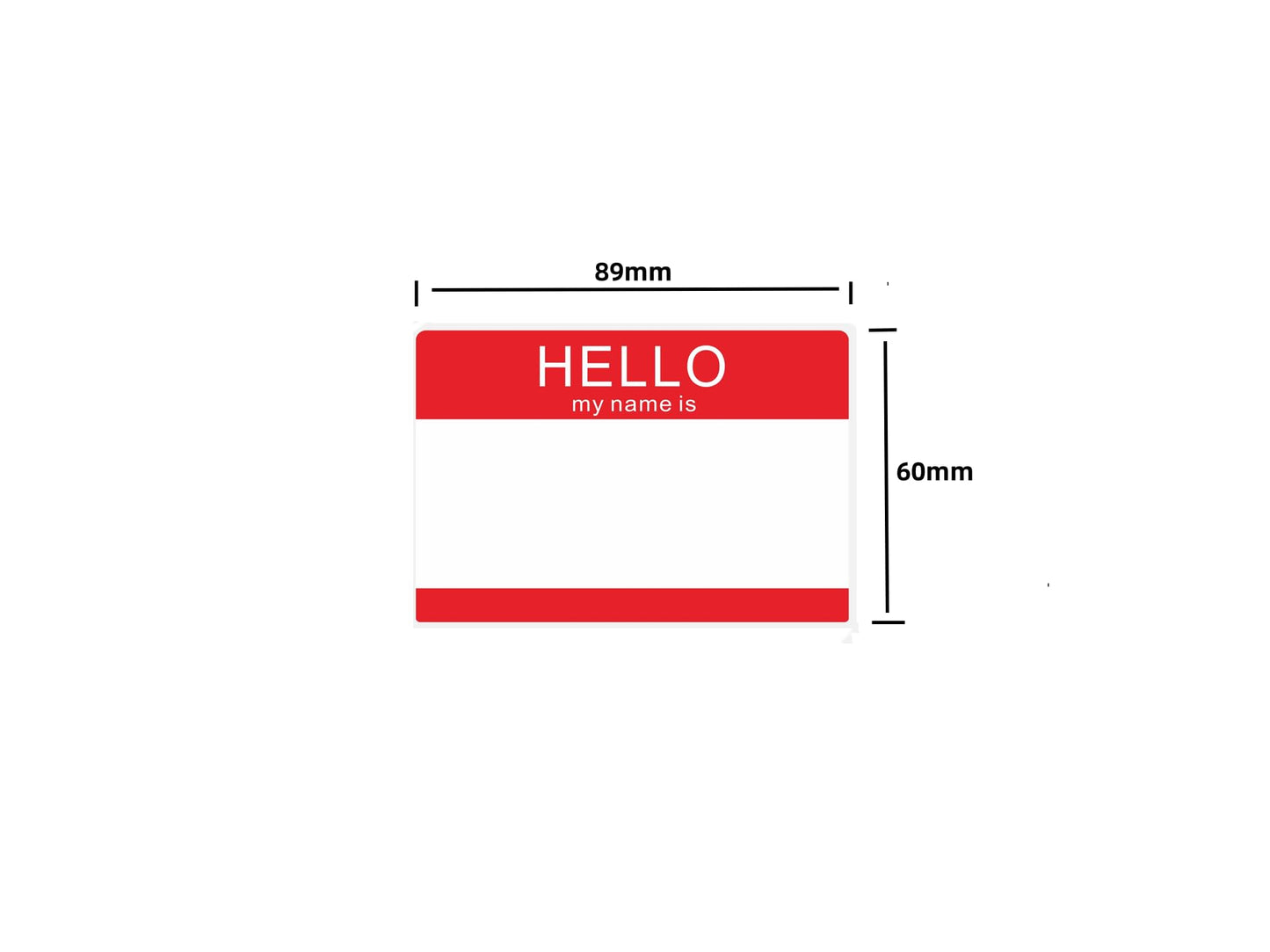 Hybsk Hello My Name Is Red Name Tag Identification Stickers 3-1/2” x 2-3/8” Total 200 Labels Per Roll (Red)