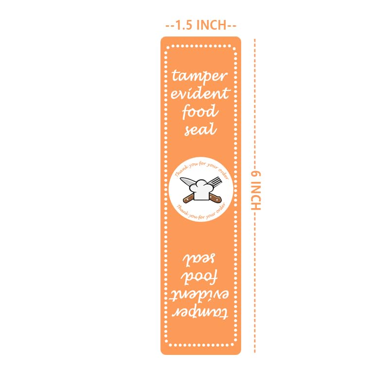 Safe Secure Tamper-Evident Labels - 6x1.5 Inch Food Seal Stickers, 300 Pcs