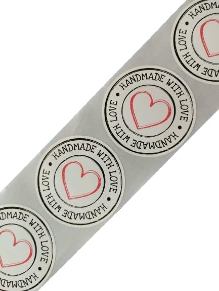 100 x 5 cm Glossy Polypropylene 'Handmade' Adhesive Labels
