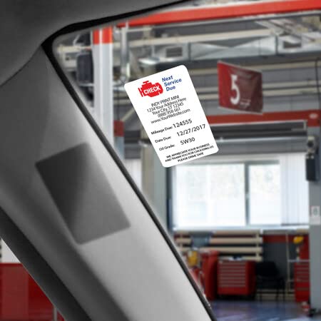 Mini Stock Logo Refill Roll, with Check Engine Image, Service Reminder Stickers, 500 Count