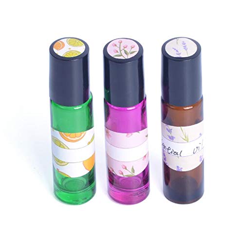 10 Sheets Oval & Round DIY Creative Waterproof Colorful Essential Oils Bottle Labels Cap Stickers Multiple Perfume Bottle Cap Lid Stickers to Keep Organized