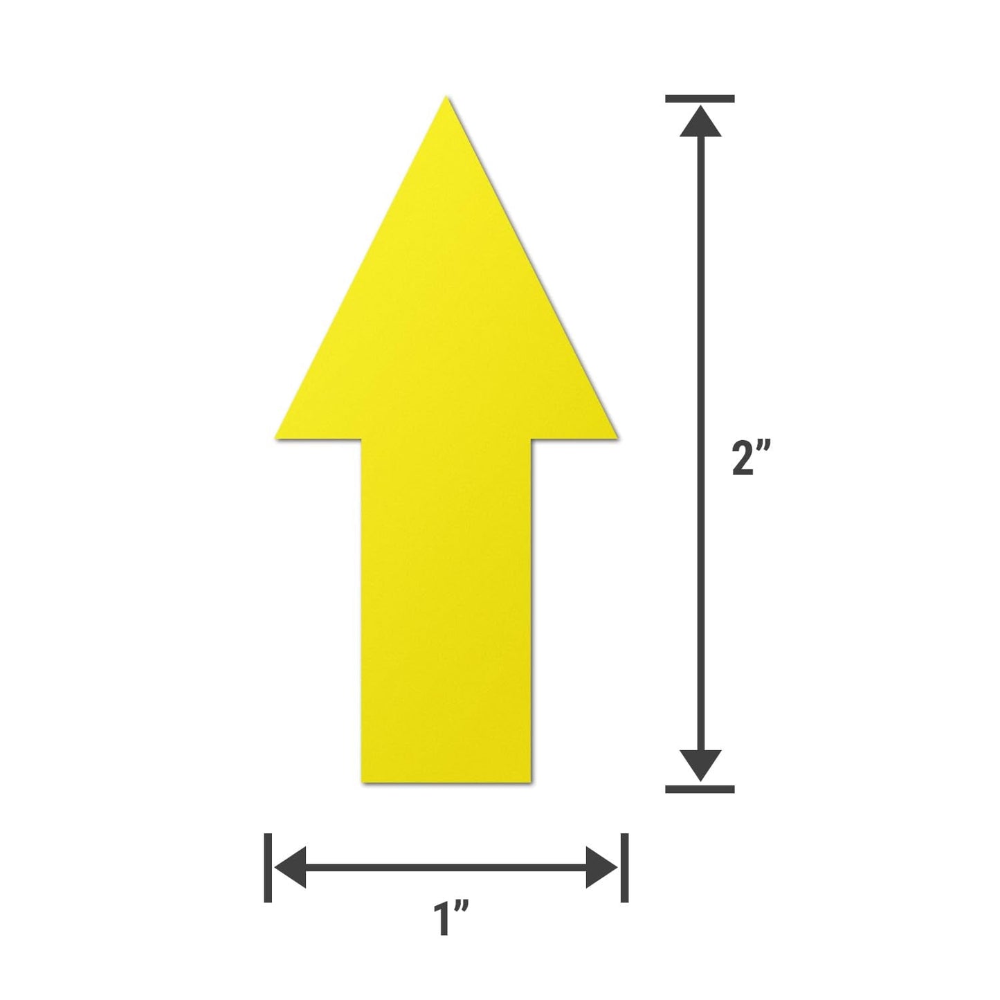 Directional Arrow Labels (2 x 1 inch, Yellow - 300 Labels) Clear & Bold Instructional Arrow Stickers for Warehousing, Instructions or Training - Highly Visible