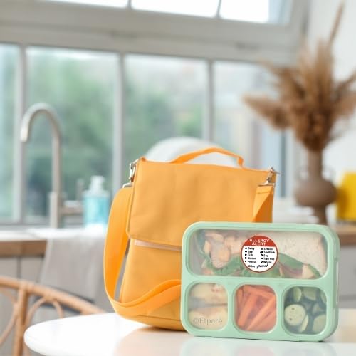 500 Pcs Allergy Stickers, Circular with Top 10 Common Allergen Checklist on Writable Surface, Red Adhesive Allergies Label for Kids Allergy Alert and Food Safety Labels (Red) 500pcs_Red