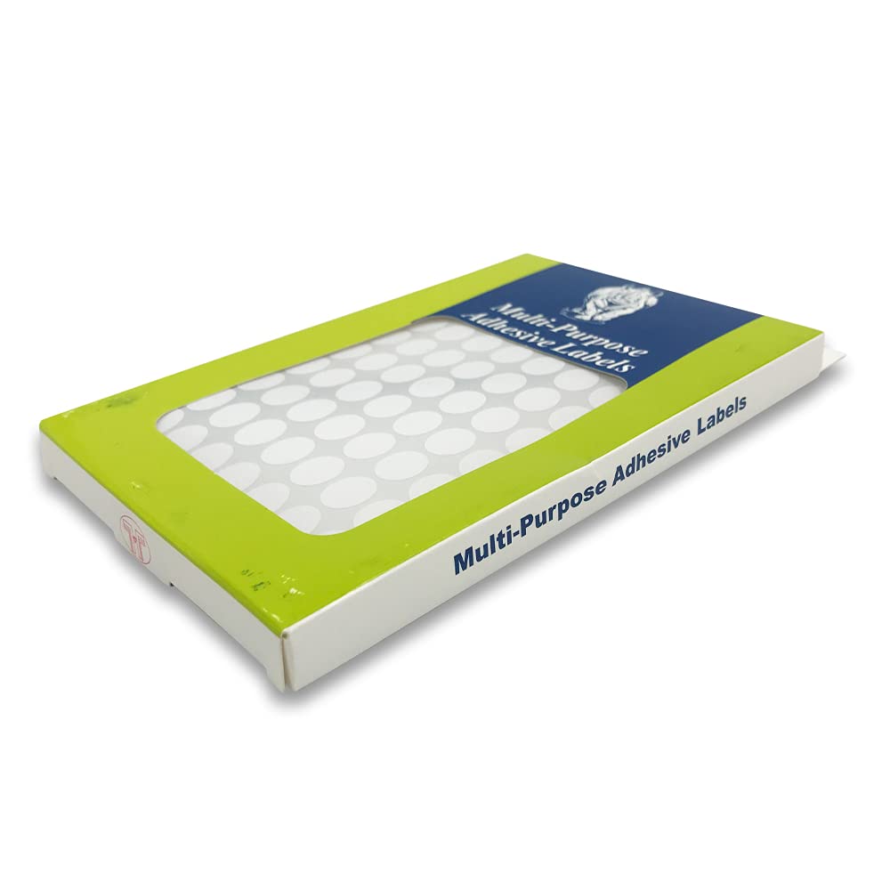 1040 ct All Purpose Self Adhesive Plain Oval White Labels - Easy Use - 1/2 x 3/8 (41 x 28mm)