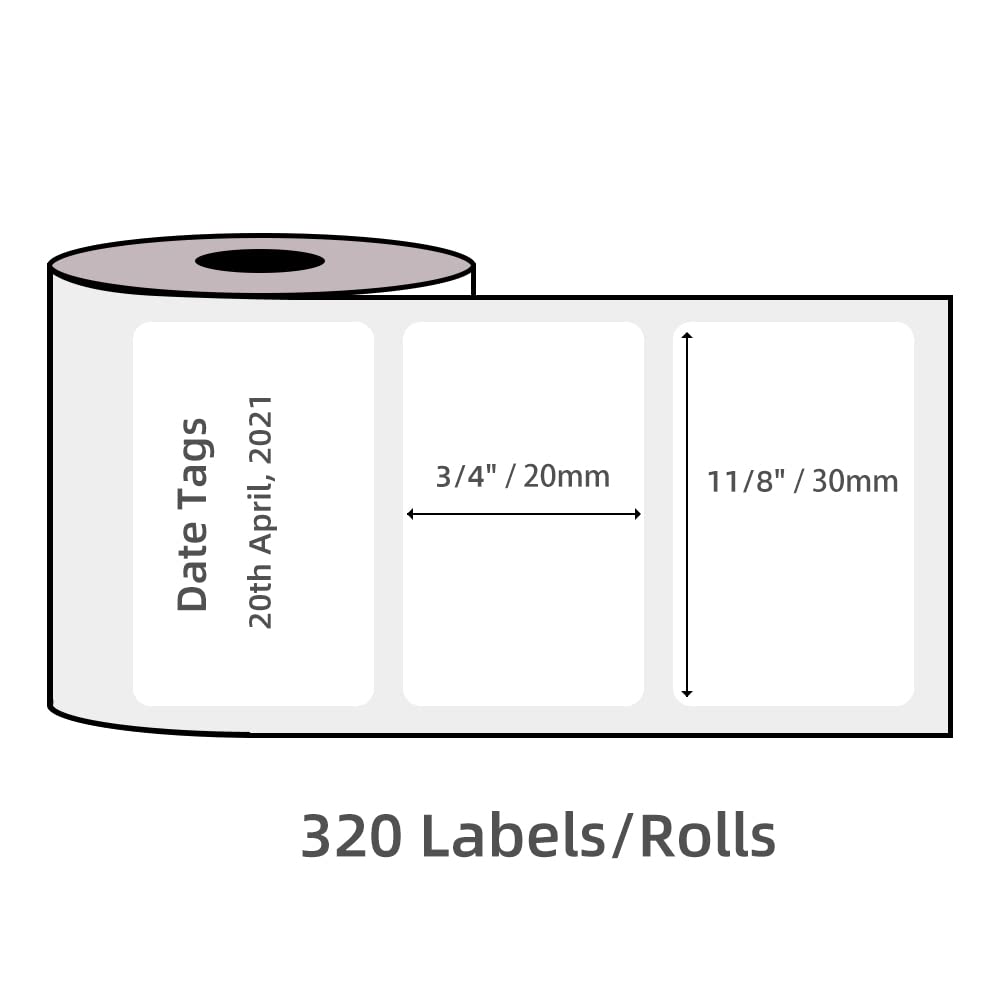 3 Roll Phomemo M110 Label Paper for M110 M120 M200 M220 M221 M150 M250 M260 M108 M100 Label Printer, White Square Self-Adhesive Paper, Phomemo Thermal Label 1.18" x 0.79" (30x20mm), 300 Labels/Roll