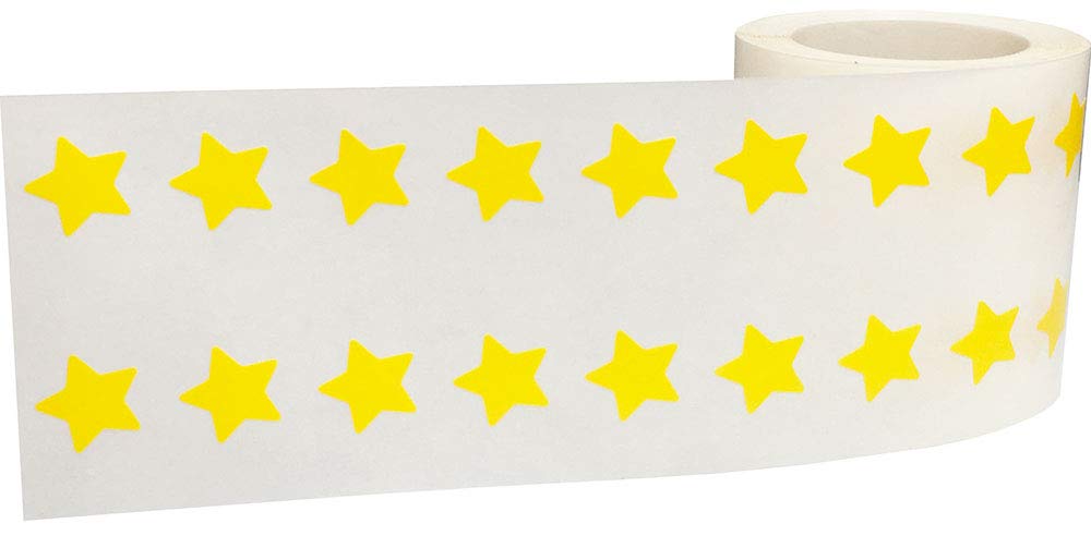 Yellow Star Shape Stickers 0.50 Inch 1,000 Adhesive Labels