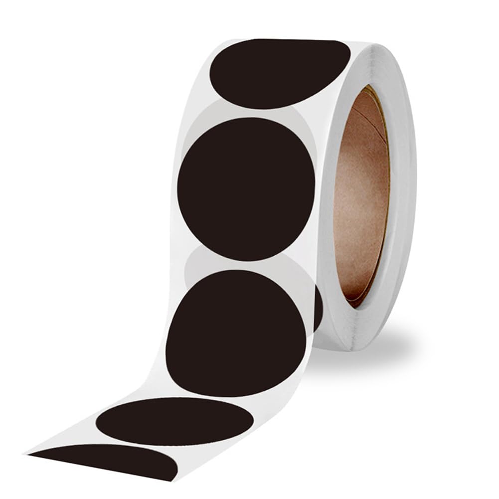 1000PCS Kraft Circle Stickers Dot Stickers, 1 Inch Round Blank Garage Sale Price Stickers Kraft Coding Tag Labels Brown Natural Envelope Seals for Home Classroom Jam Canning Jar Labels (Black)