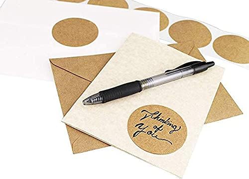 1 Inch Natural Brown Kraft Stickers (1000 Total) - Round Blank Dots Stickers Glossy Writable Paper Labels Brown 1"