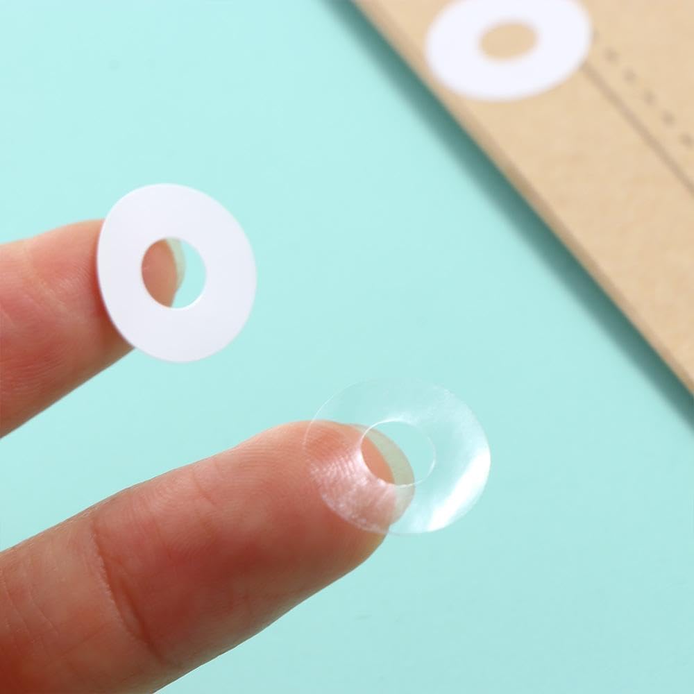 250Pcs Transparent Self-Adhesive Hole Reinforcement Labels Round Stickers, Hole Punch Protector Stickers Loose Leaf Paper Hole Sticker, Labels and Stickers, Hole Reinforcement Stickers