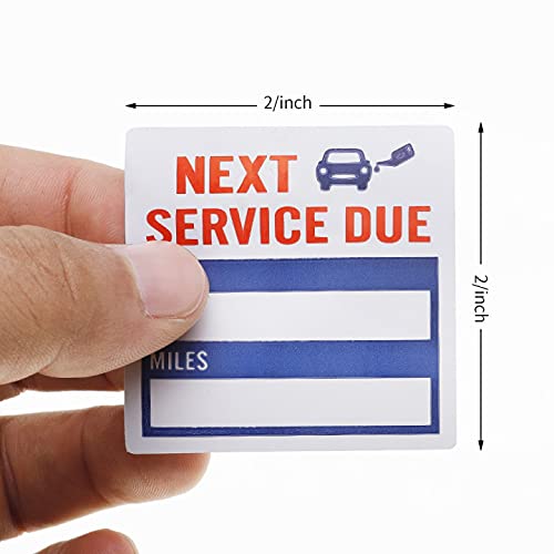 Oil Change Stickers Next Service Due Stickers 300 Pcs 2x2 Oil Stickers, Next Service Due Reminder Sticker Roll, Removable Vinyl Stickers in Roll (Blue 300PCS)