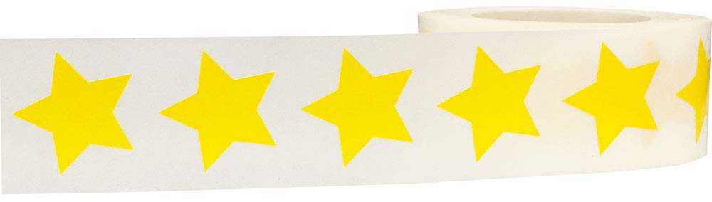 Yellow Star Shape Stickers 0.75 Inch 500 Adhesive Labels