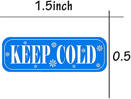 YOUOK Rectangle Keep Refrigerated Stickers Waterproof 0.5 X 1.5 Inch Fluorescent Blue Keep Refrigerated Food Packaging Warning Labels 500 Adhesive Labels (Blue, 0.5 X 1.5)