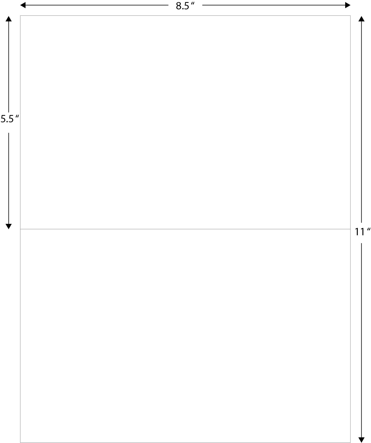 Blank Labels Half Sheet Shipping Labels, 5.5" x 8.5" (5-1/2 x 8-1/2) Permanent White Matte Label, Inkjet and Laser Guaranteed Made in USA- 10 Sheets - 20 Labels