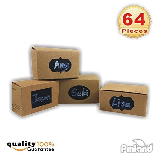 PMLAND 64 Pcs Chalkboard Label Stickers with 2 Erasable Chalk Pen for Kitchen Home Pantry Storage Office Class Kids Project