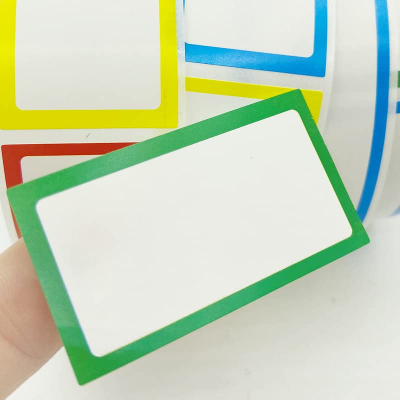 500 Count (2 Rolls) Rectangle Classification Labels Stickers File Folder Labels Adhesive Labels Name Labels Envelopes Labels Stickers Container Labels for Home Office Use, Color Random