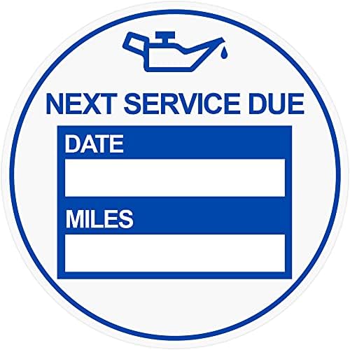2 inch 60 PCS "Next Service Due" Static Cling Labels Easy Remove Oil Change Stickers - Static Cling Windshield Labels (2 inch Blue)